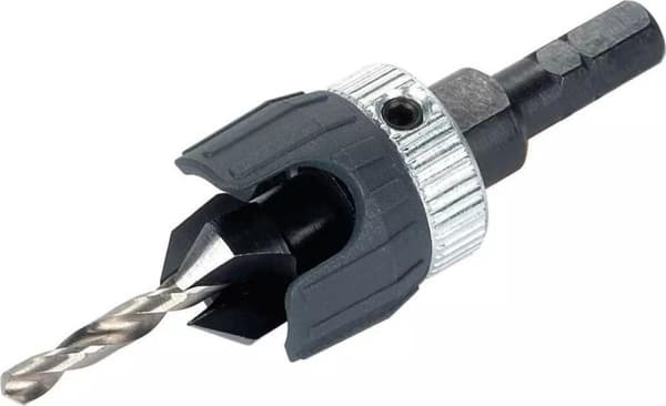 Wolfcraft 2544000 HSS Centerbor med forsænkning og dybdestop - Sekskant - 3,2-12mm