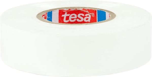 tesa® isoleringstape - til isolering og bundtning af elektriske kabler, blød PVC, 20m:19mm, hvid