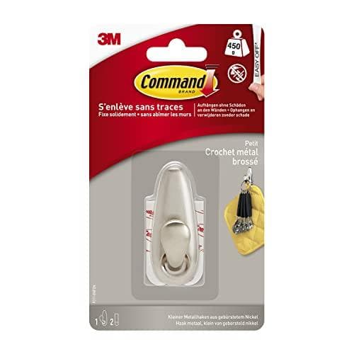 Command Small Metal Hook Classic, FC11-BNFGN, børstet nikkel