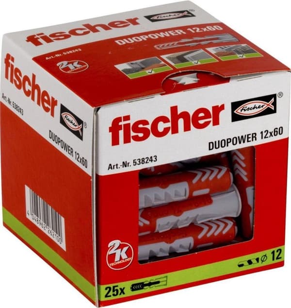 Fischer DUOPOWER plugg 12x60 25 st