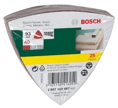 Bosch 25-delade slipskivor för deltaslipmaskiner - korn 40