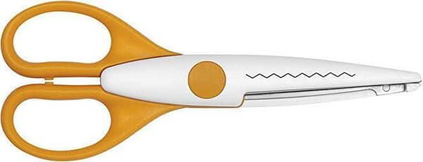 Wedo 771902 kreativ saks (med takket snit, 16 cm stor) gule håndtag