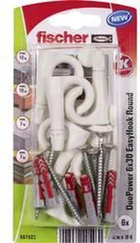 Fischer DuoPower 6x30 EasyHook Round K (6) plugg sortiment 557923 1 set (557923)