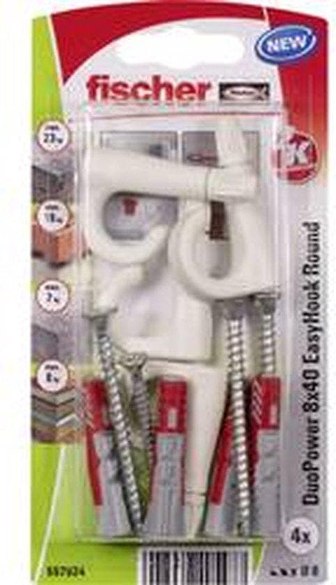 Fischer DuoPower 8x40 EasyHook Round K (4) plugg sortiment 557924 1 set (557924)