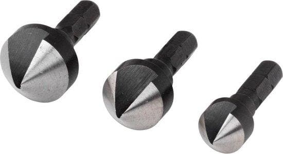 Wolfcraft forsænkningssæt 3 stykker 12 mm, 16 mm, 19 mm værktøjsstål 2584000 1/4" (6,3 mm) 1 sæt (2584000)