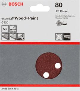 Bosch - 5-delat sliparkset 125 mm, 80