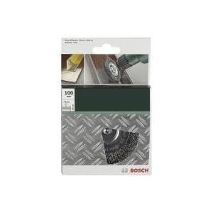 Bosch Tilbehør Skivebørster til bor - krympet wire, 100 mm Ø 100 mm ståltrådskaft Ø 6 mm 2609256532 1 stk.