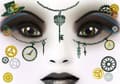 Miniatyrbild 1 av 3: HERMA Face Art Glitterdekal Steampunk Amelia
