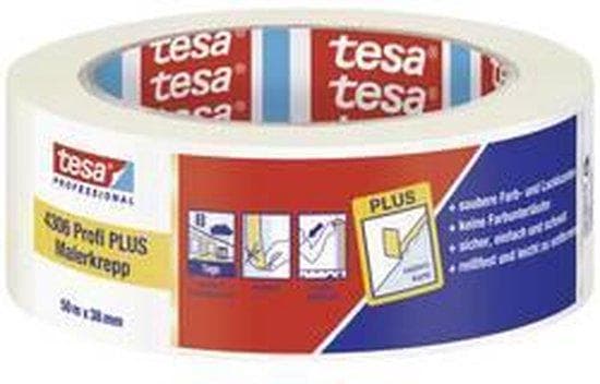 tesa maskeringstejp 4306 längd 50m bredd 38mm sämskskinn lätt kräppad tesa (04306-00045-02)