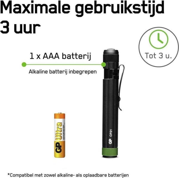 GP lommelygte 1x AAA Cp21 20lumen