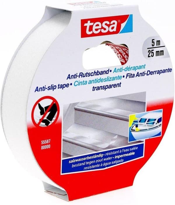 Tesa 55587-02 Antiglidtejp - 5M x 25MM - Transparent