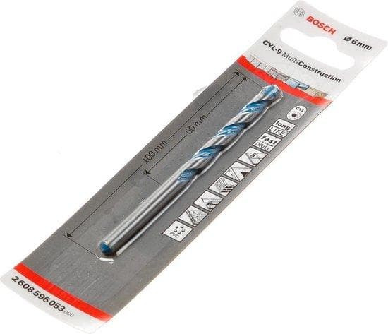 Bosch Expert CYL-9 MultiConstruction - boremaskine - til beton, plast, stål, blødt træ, bløde fliser, multimateriale - 6 mm - cylindrisk - længde: 100