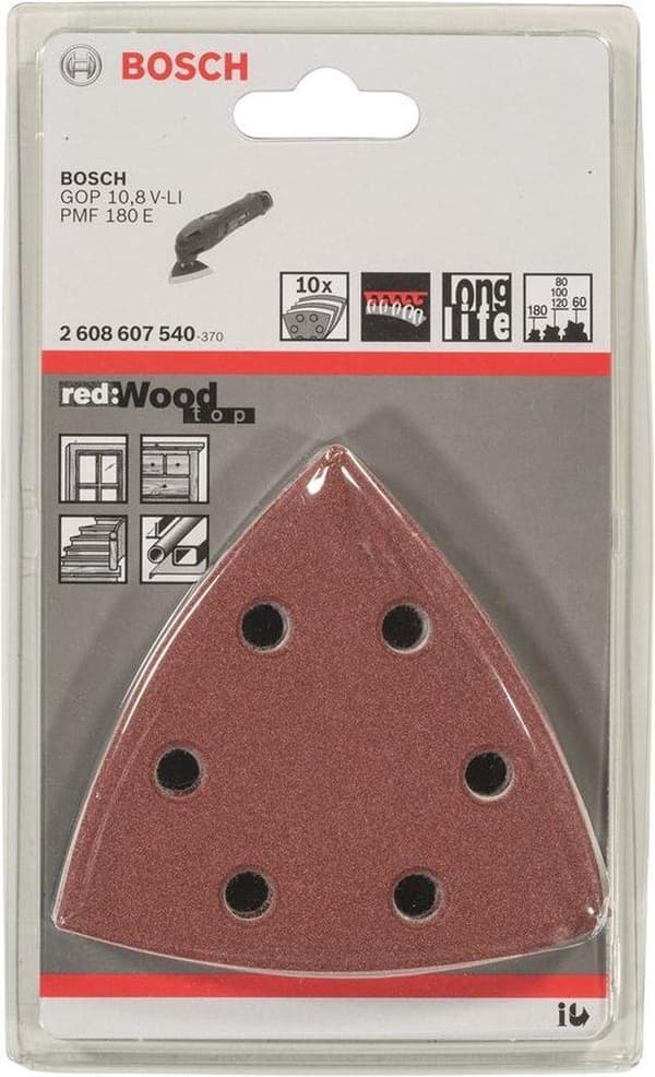 Bosch - 10-delat sliparkset 93 mm; 60; 80; 100; 120; 180