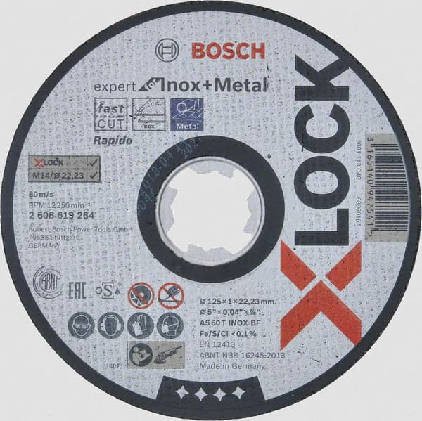Bosch Expert for INOX+Metal Rapido AS 60 T INOX BF - Leikkuulevy - metallille, ruostumaton teräs - 125 mm - X-LOCK (2608619264)