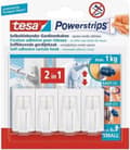 Pikkukuva 1 / 3: Tesa Powerstrips verhokoukut valkoinen 4 koukkua + 6 nauhaa