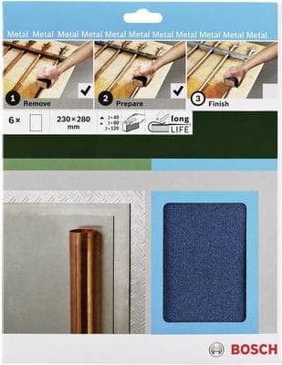 Bosch Accessories 2609256C43 Käsihiomapaperisarja, karkeus 40, 80, 120 (P x L) 230 mm x 280 mm 1 sarja