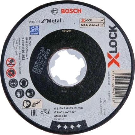 Bosch 2608619252 X-Lock slibeskiveekspert til metal - lige - 1,6 x 115 mm