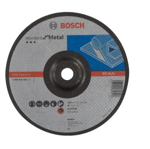 Bosch Standard for Metal A 24 P BF - slibeskive - til metalrør, ikke-jernholdigt metal, stål, støbejern, profiler - 230 mm (2608603184)