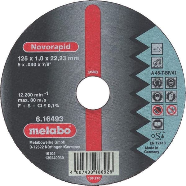 Metabo 616271000 Novorapid skæreskive - 125 x 1 x 22,23 mm