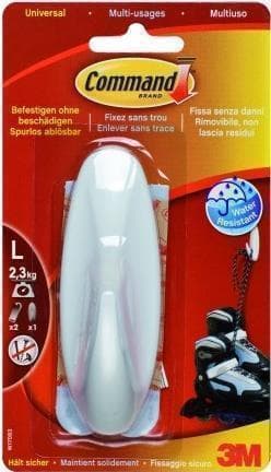 3M Command™ Bad Large Design Krog (L x B x H) 105 x 38 x 38 mm Hvid Indhold: 1 stk. (17083BFGN)