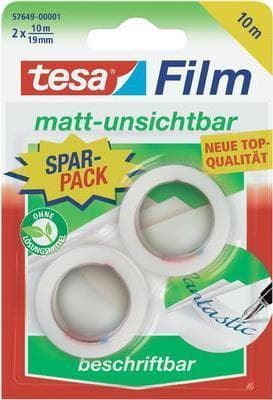 tesa-film, matt-osynlig, 19 mm x 33 m, i en uppsättning självhäftande film av PP-film, kan skrivas på, kopieringsneutral (57649-00001-00)