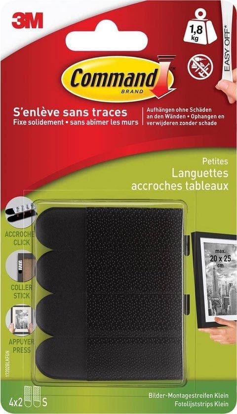 3M Command™ Picture Montage Strips Sort Indhold: 4 par (17202BLKFGN)