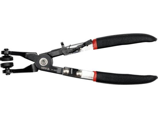 Yato YT-0651, Bøyd nesetang, 4 mm, 40 HRC, Kull stål, Sort, 215 mm