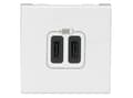 Pikkukuva 1 / 2: Mosaic USB-laturi 2 x tyyppi C 3.0A 15W 2M valkoinen