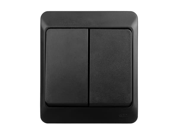 Elektroplast Switch Hermes 2G Black Ip44 0332-09