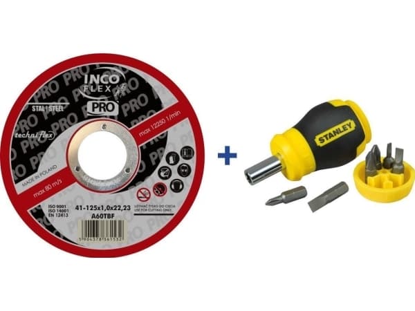 Techniflex SET 100PCS DISC T1A 125*1.0*22 + STANLEY SCREWDRIVER FOR FREE