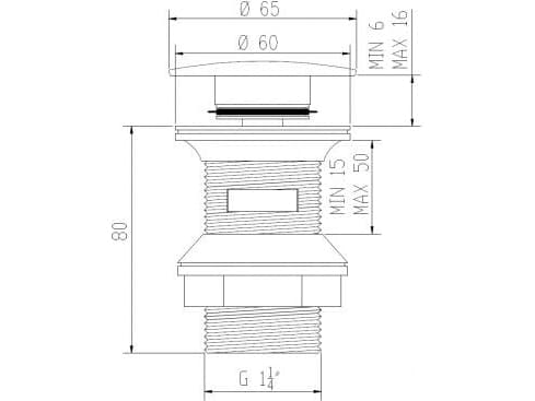 Invena Automatisk klikk-klakk-plugg 5/4" stor krom (SC-B1-029)