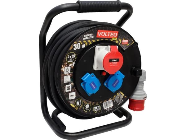 Volteo EXTENSION CABLE HEAVY DUTY 30M H07RN-F 5*1.5MM 2X16A, 1X16A/5P