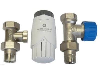 SCHLOSSER Straight nickel-plated angular thermostatic set (602200002)