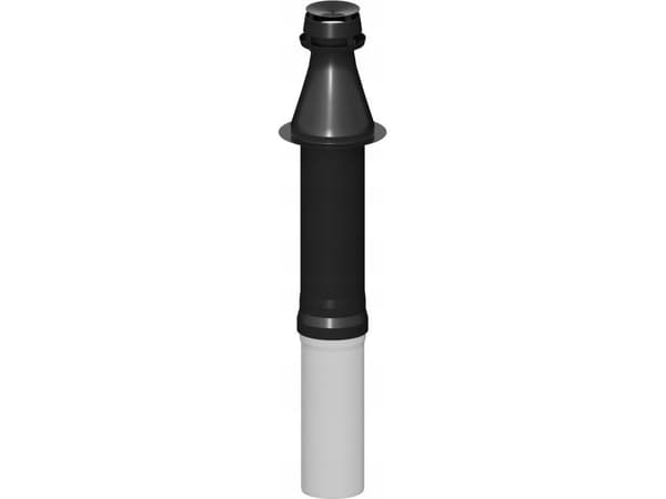Ricom VERTICAL OUTLET END + CLAMP (Sort) DN80/125