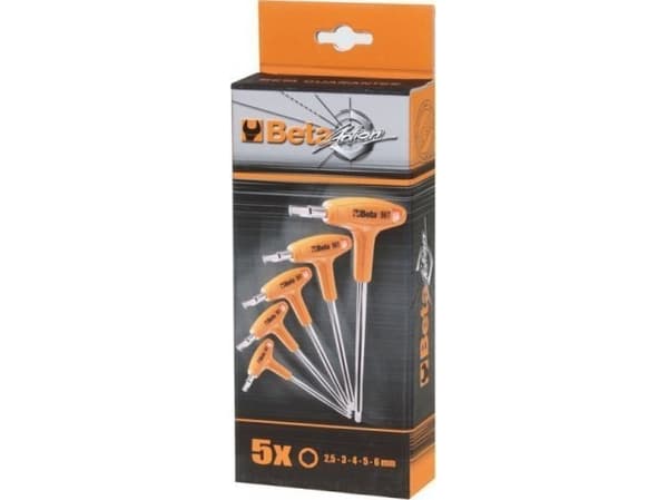 Beta Tools 6-punktsnycklar, handtag, 5-pack.