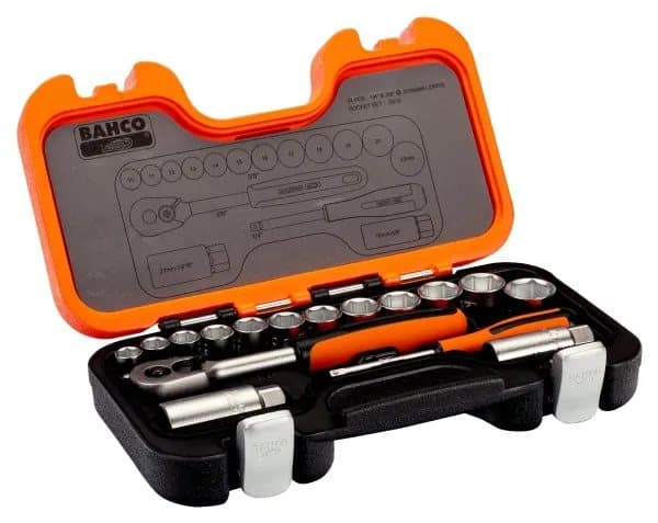 Bahco skiftnyckelsats 3/8 34 delar - 10-22mm toppar s330
