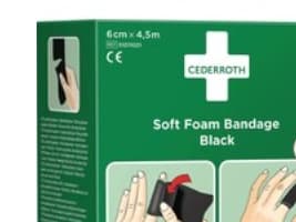 Bandage Cederroth, sort, 6 cm x 4,5 m