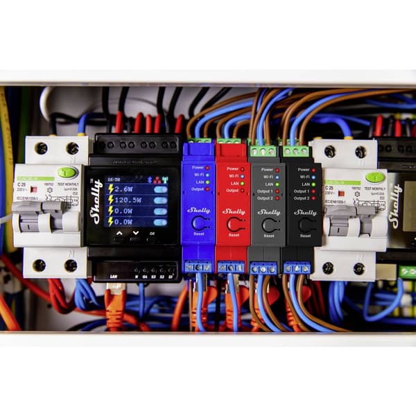 Shelly Shelly Pro 2PM Shelly Styrenhet/Main Panel Bluetooth, Wi-Fi