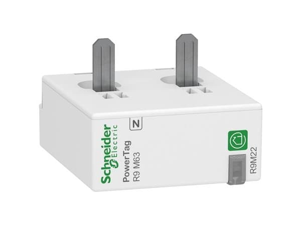 Energia-anturi Resi PowerTag 1PN, jossa nolla oikealla puolella, 63A
