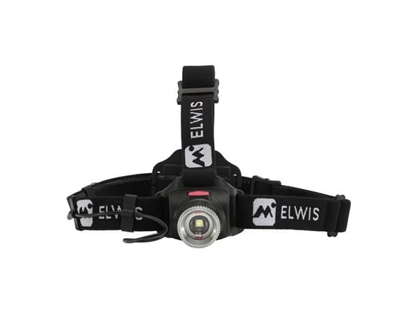 ELWIS LIGHTING Elwis PRO Daylight H800R genopladelig pandelampe, 800lm, rødt "yövalo" lys foran, rødt "turvallisuus" lys laukku, zoomi
