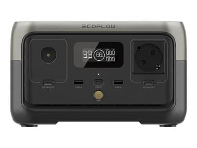EcoFlow RIVER 2 - Bærbar strømstasjon - AC 220-240 / DC 11-30 / 5/9/12/15/20/24 V - litium-jernfosfat - 256 Wh - Wi-Fi, Bluetooth - utgangskontakter: