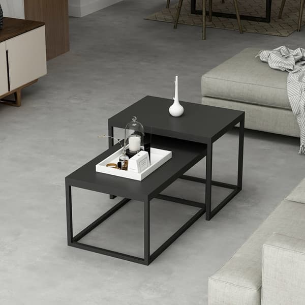 Soffbord Aabenraa set om 2 svart matt [en.casa]