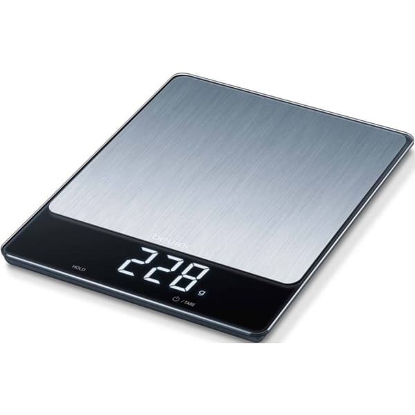 Beurer KS 34 Stainless Steel Köksvåg digital Vägningsområde=15 kg Rostfritt stål 200 x 263 x 20