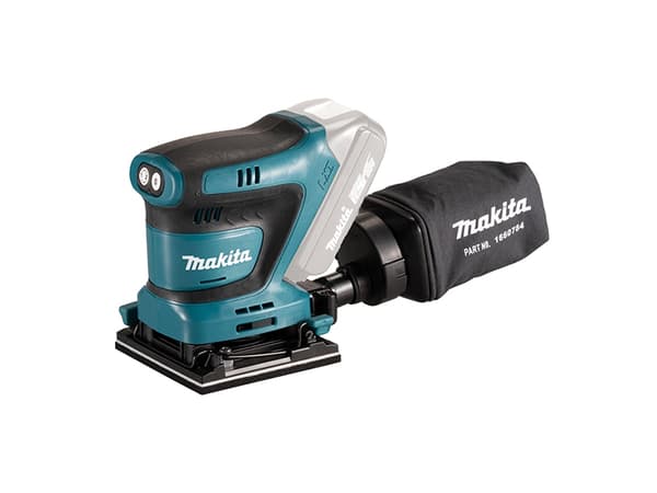 Makita DBO481Z, Eksentersliper, Klemme/borrelås, Sort, Blå, 11000 OPM, 14000 OPM, 75 dB