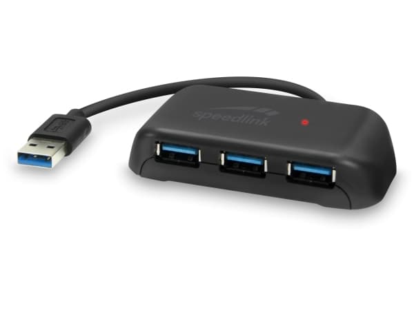 Speedlink USB-HUB SNAPPY EVO, 4 portar, USB 3.2 Gen1, svart detaljhandel