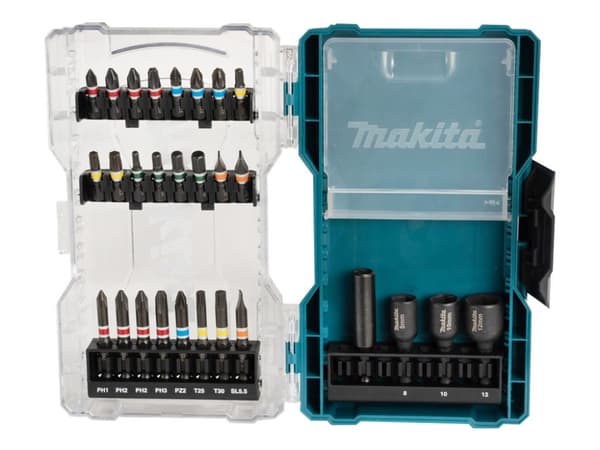 Makita - Skrutrekkerbits og socketsett - 28 deler - torx, phillips, pozidriv, sekskant, spor