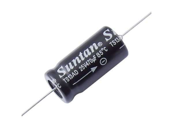 Suntan TS13AE001J332MSB000R Elektrolytkondensator med aksial tråd 3.300 µF 63 V 0.2 % (Ø x L) 43 mm x 25 mm 1 stk