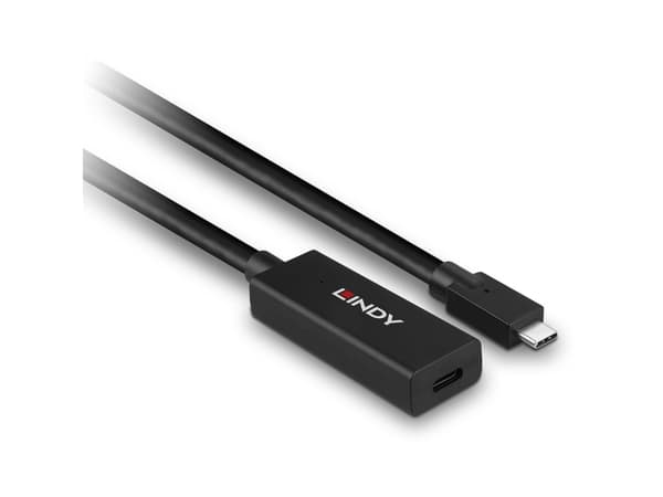 Lindy 43364, 5 m, USB C, USB C, USB 3.2 Gen 2 (3.1 Gen 2), 10 Gbit/s, Svart