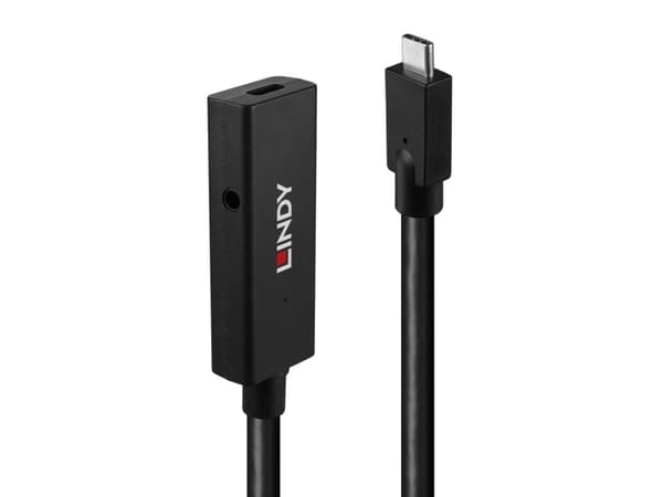 Lindy 43364, 5 m, USB C, USB C, USB 3.2 Gen 2 (3.1 Gen 2), 10 Gbit/s, Svart
