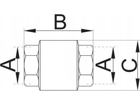 AQUER Tilbakeslagsventil Aquer ZZ1/2 GM TK 1/2" med messingskive